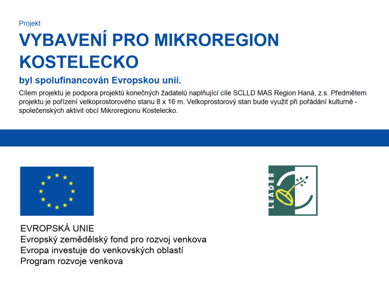 Vybavení pro Mikroregion Kostelecko